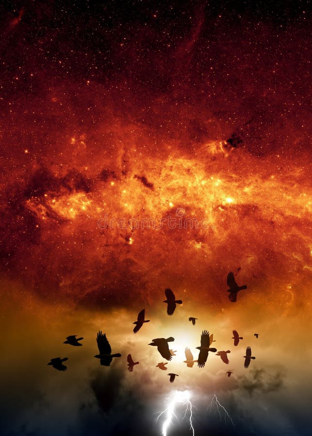 Dramatic apocalyptic background stock photography