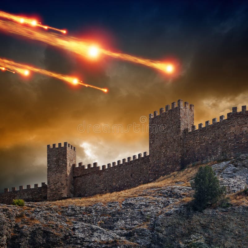 Old fortress, tower under attack