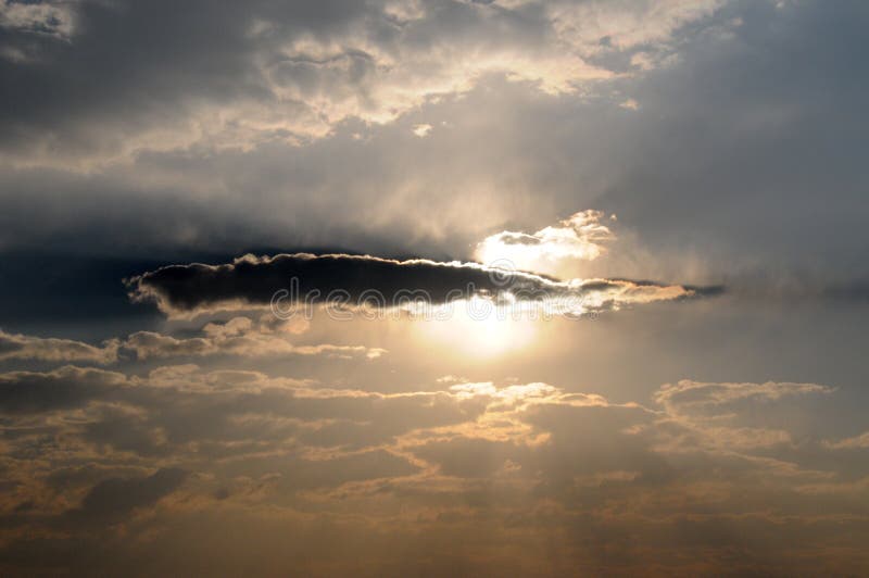 Breaking Through The Clouds Dramatic Clouds after Storm Sun Breaking through Stock Photo - Image of