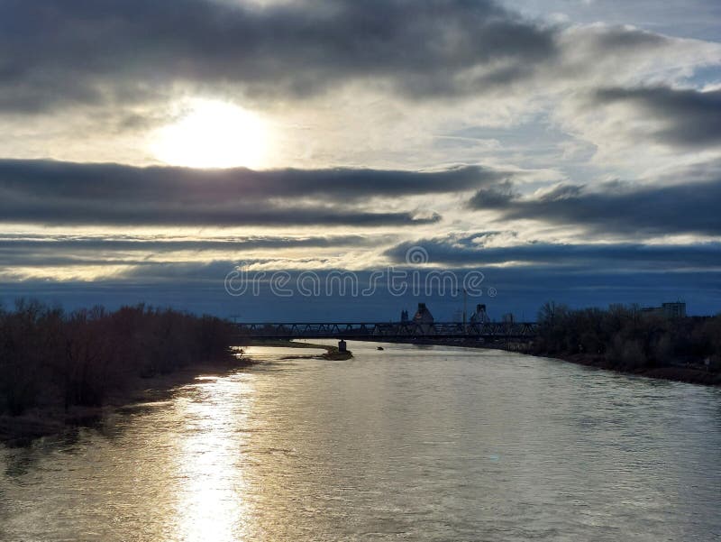 Dramatic Cloudscape Over Magdeburg in Germany, Seen from the Middle of