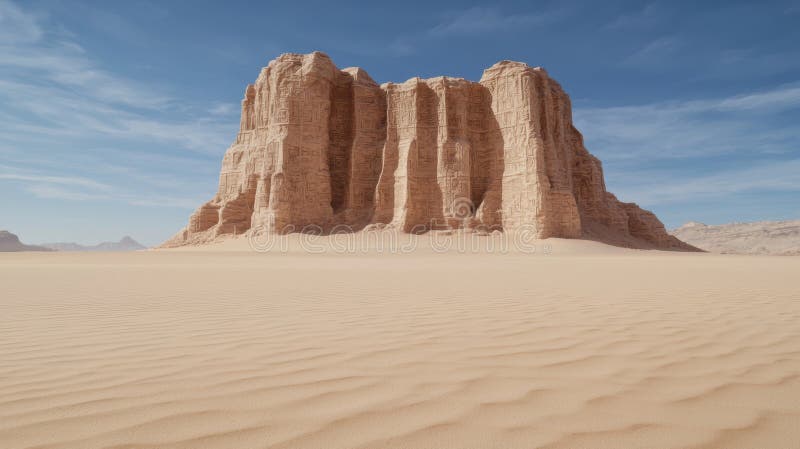 Dramatic desert landscape with towering rock formations vector illustration