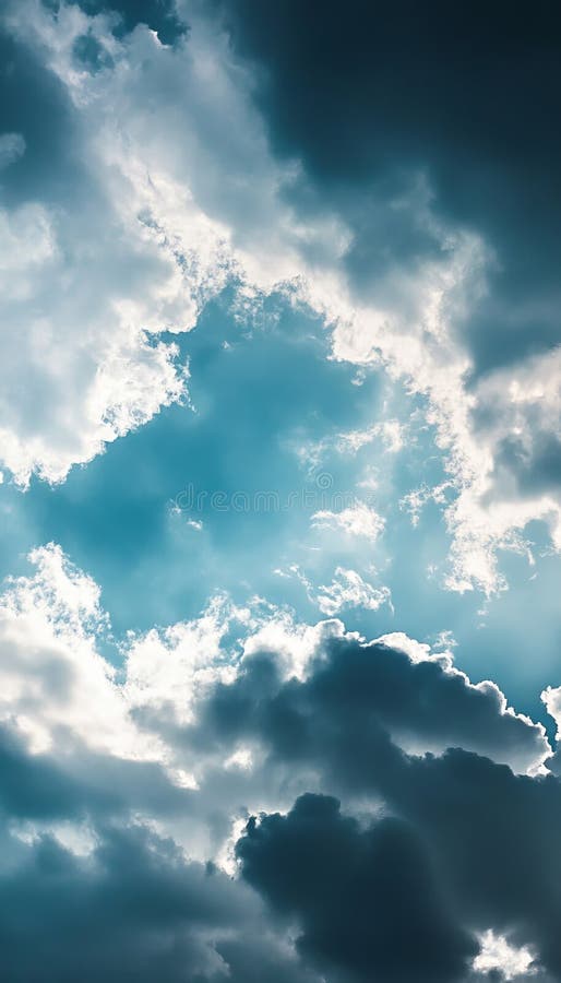 Dramatic ground level view of a textured cloudy sky in a clean, cold atmosphere evoking depth vector illustration