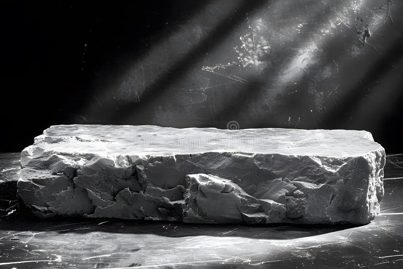 Dramatic Lighting on Marble Slab for Artistic Photography and Design Generative AI