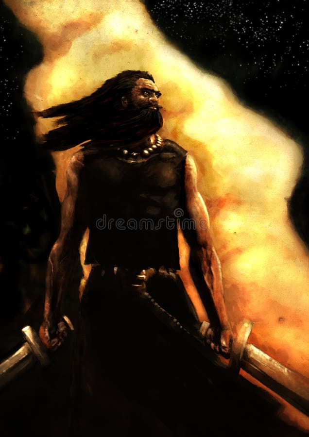 Dramatic painting of a warrior