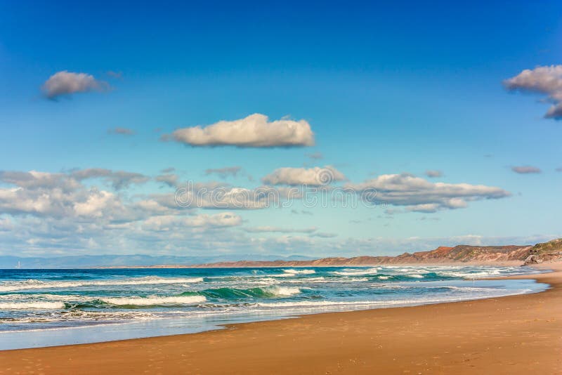 Dramatic Sky and Surf in Monterey Bay. California royalty free stock photos