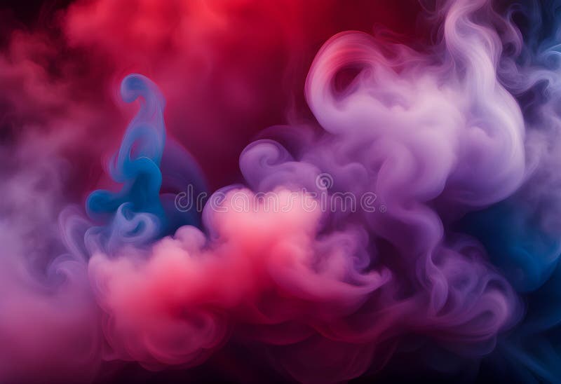 Dramatic smoke and fog in contrasting vivid red, blue royalty free illustration