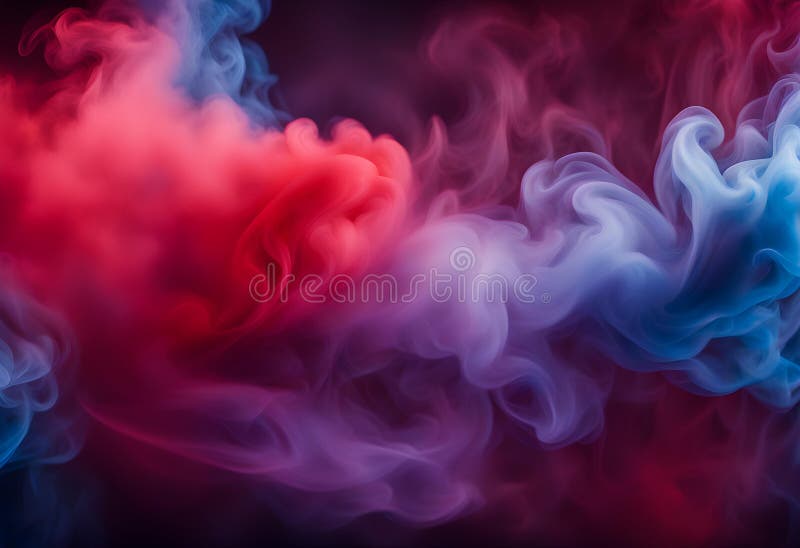 Dramatic smoke and fog in contrasting vivid red, blue royalty free illustration