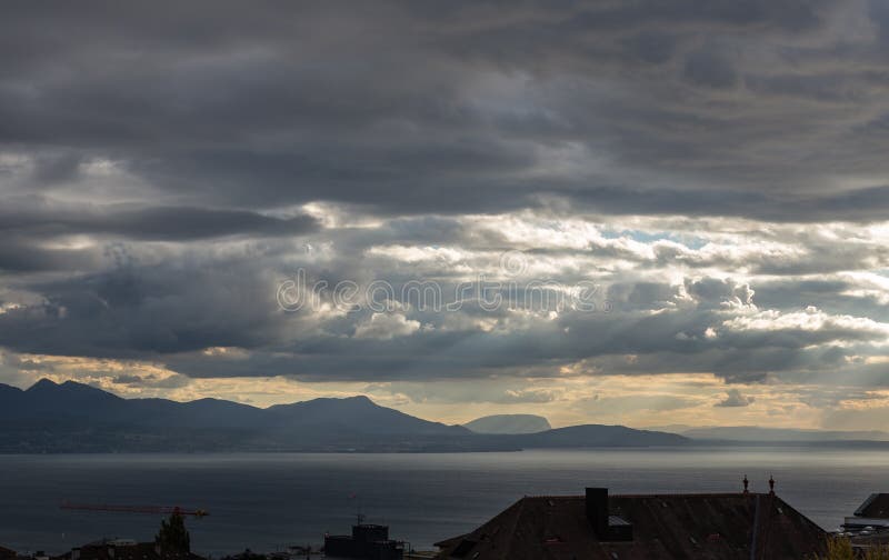 Stormy skies over the Leman lake