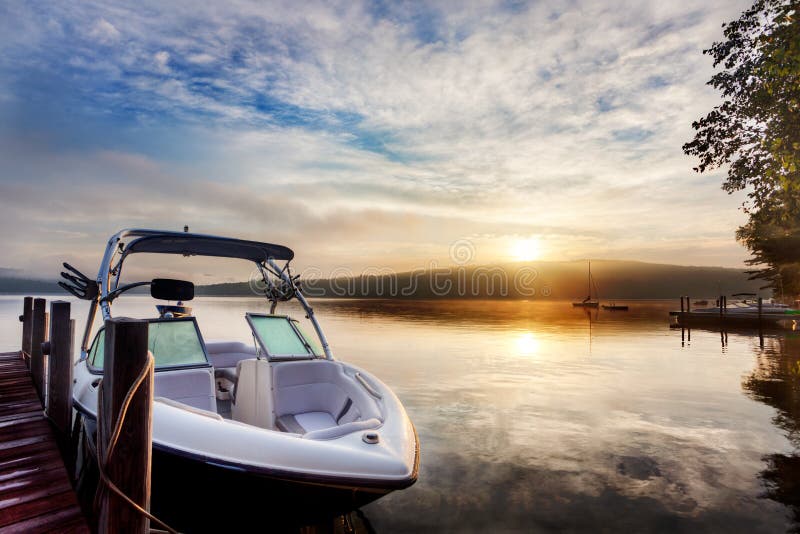 Dramatic Summer sunrise on lake