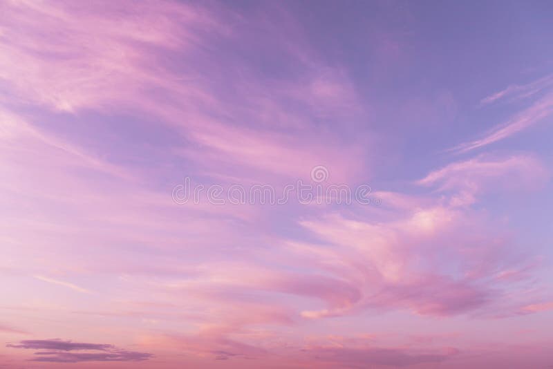 Dramatic sunrise, sunset pink sky with clouds background texture