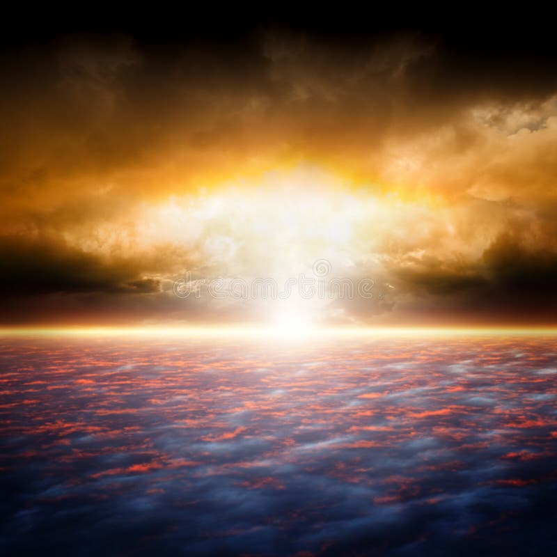 Dramatic sunset royalty free stock photos