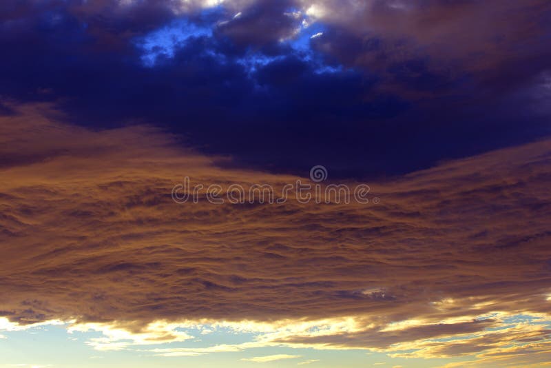 Dramatic sunset sky with clouds royalty free stock photography