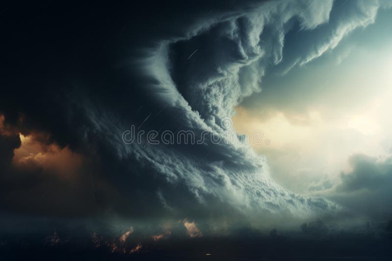 Dramatic Tornado mockup background. Generate Ai stock photo
