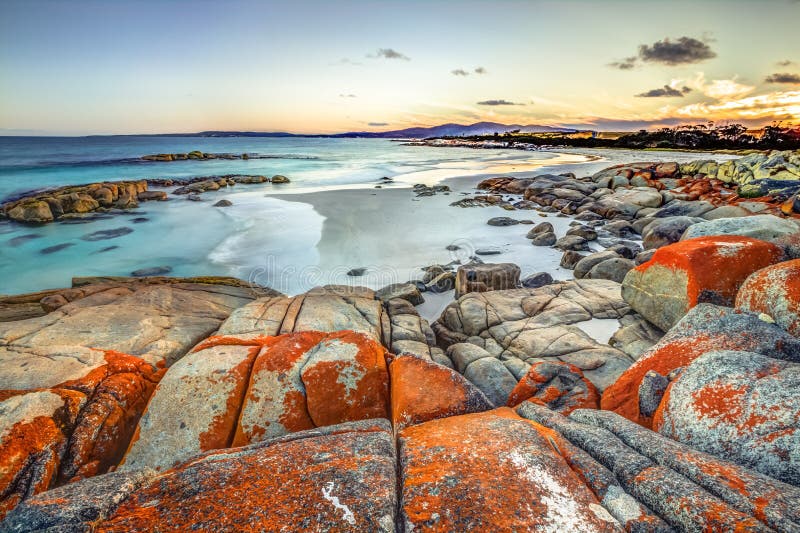 Drammatic krajobrazu Tasmania wschodnie wybrzeże