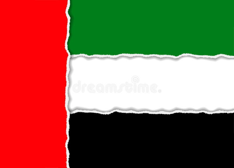 Drapeau abstrait des Emirats Arabes Unis de papier torned illustration stock Drapeau abstrait des Emirats Arabes Unis de papier torned illustration stock