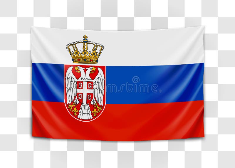 Drapeau accrochant de la Serbie R?publique de la Serbie Concept de drapeau national illustration stock Drapeau accrochant de la Serbie R?publique de la Serbie Concept de drapeau national illustration stock