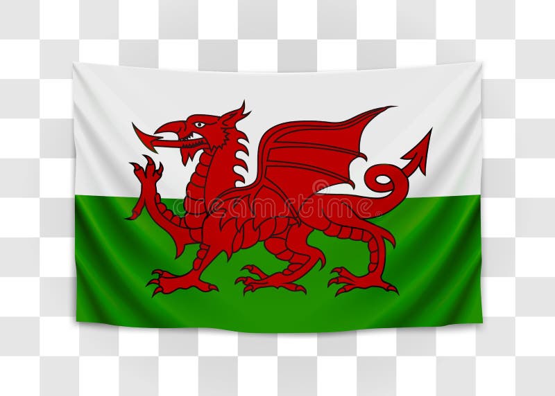 Drapeau accrochant du Pays de Galles wales Concept de drapeau national illustration libre de droits Drapeau accrochant du Pays de Galles wales Concept de drapeau national illustration libre de droits