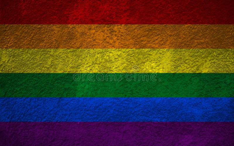 Drapeau d'arc-en-ciel de droits civiques de LGBT peint sur le mur grunge Copiez l'espace pour le texte ou le graphique photo stock