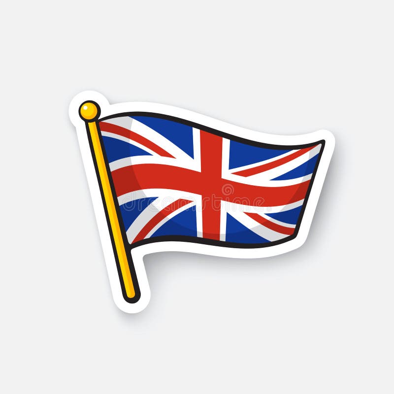 Drapeau d'autocollant du Royaume-Uni sur la hampe de drapeaux