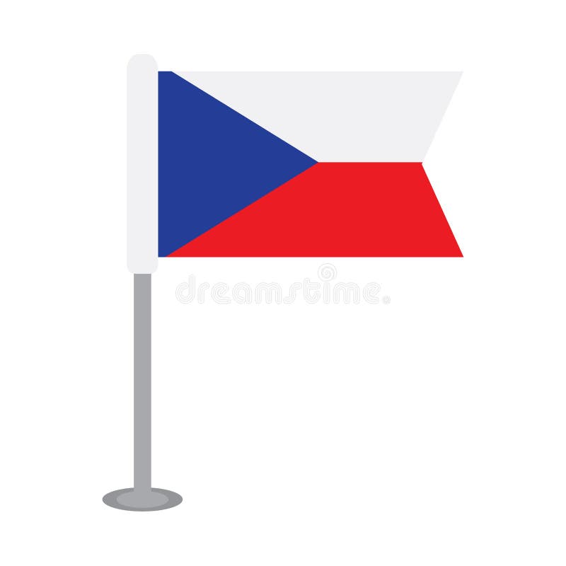 Drapeau d'isolement de République Tchèque illustration stock Drapeau d'isolement de République Tchèque illustration stock
