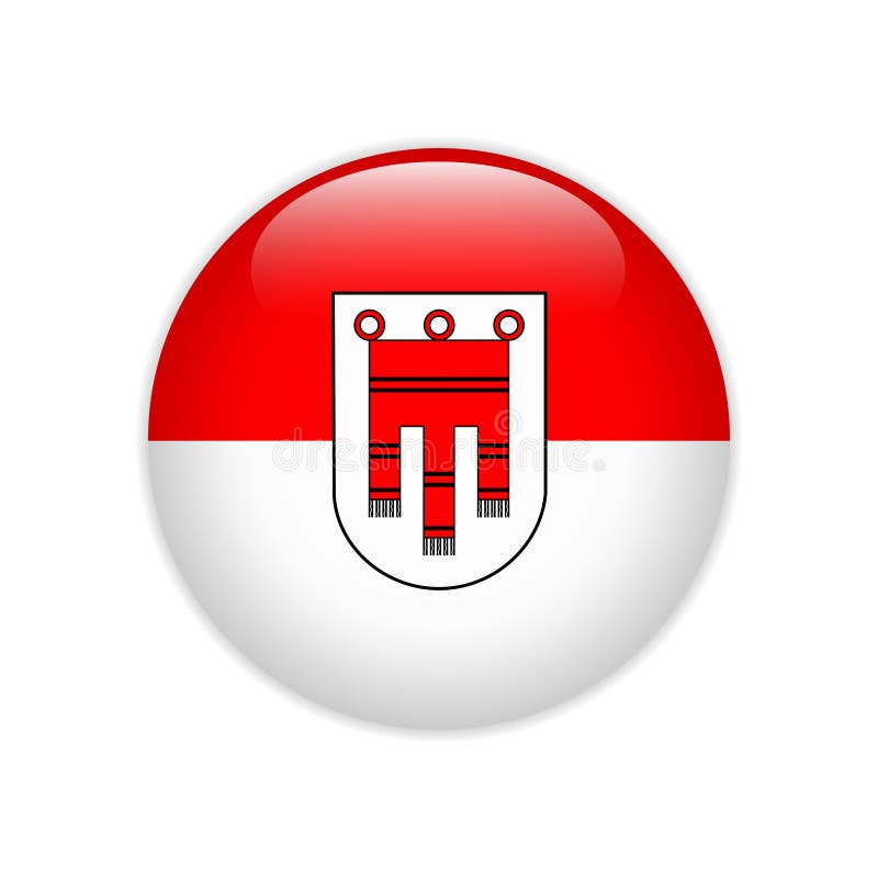 Drapeau de bouton d'état de Vorarlberg illustration de vecteur Drapeau de bouton d'état de Vorarlberg illustration de vecteur
