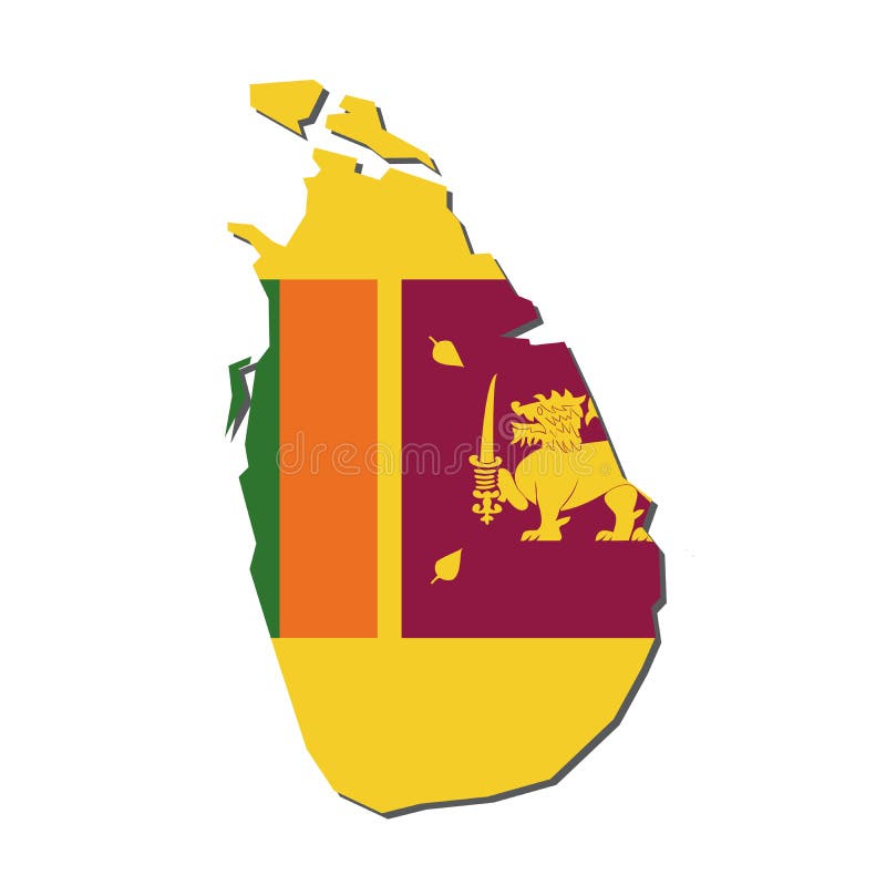 Drapeau de carte de Sri Lanka, carte de Sri Lanka avec le vecteur de drapeau illustration stock Drapeau de carte de Sri Lanka, carte de Sri Lanka avec le vecteur de drapeau illustration stock