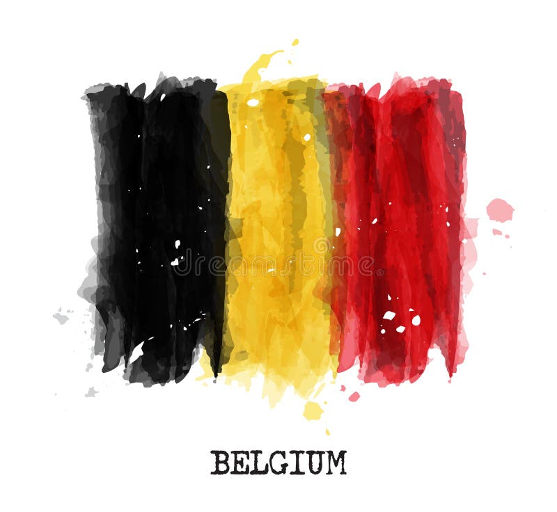 Drapeau de conception de peinture d'aquarelle de la Belgique Vecteur illustration de vecteur Drapeau de conception de peinture d'aquarelle de la Belgique Vecteur illustration de vecteur