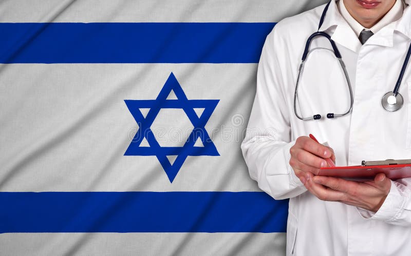 Drapeau de docteur et de l'Israël photos libres de droits Drapeau de docteur et de l'Israël photos libres de droits