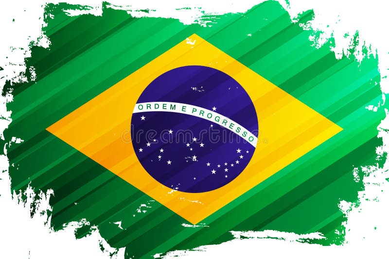 Flag of Brazil brush stroke background. National flag of Federative Republic of Brazil. Vector illustration. Flag of Brazil brush stroke background. National flag of Federative Republic of Brazil. Vector illustration.
