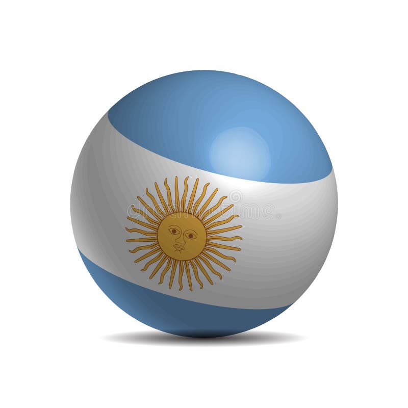 Drapeau de l'Argentine sur une boule 3d illustration libre de droits Drapeau de l'Argentine sur une boule 3d illustration libre de droits