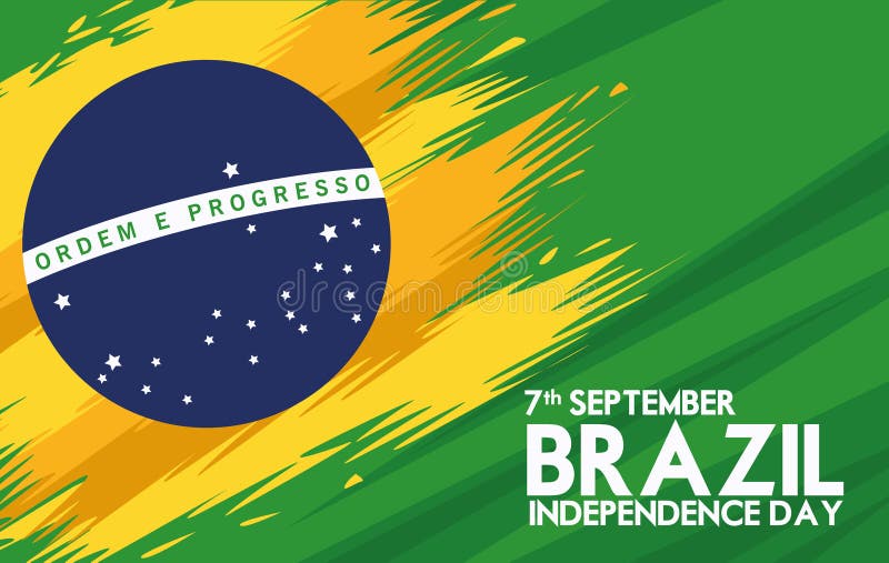 brazil independence day with flag. brazil independence day with flag