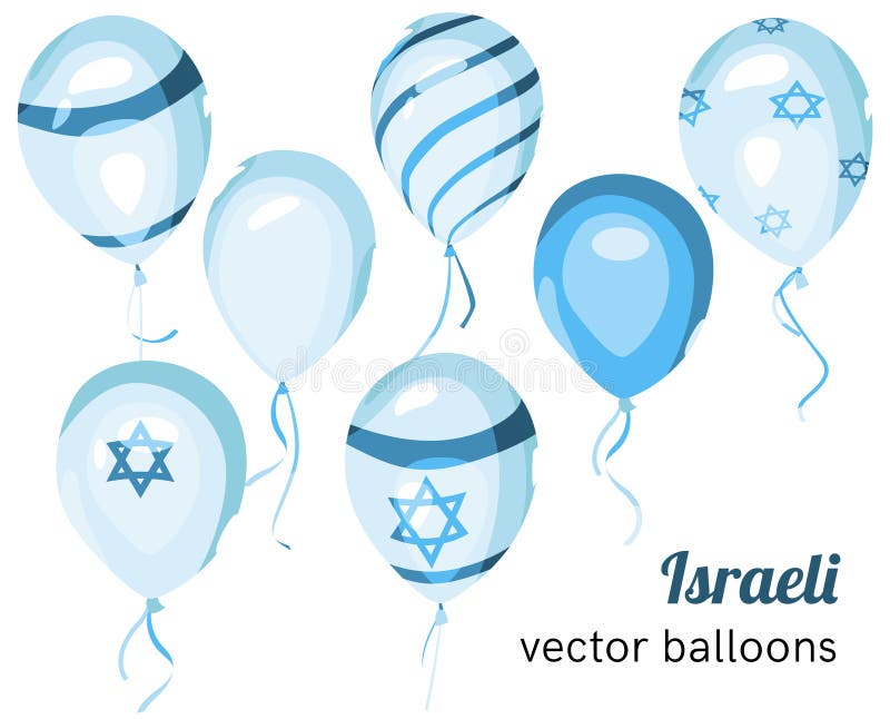 Drapeau de l'Israël sur le ballon Ballons d'Israélien de vecteur illustration stock Drapeau de l'Israël sur le ballon Ballons d'Israélien de vecteur illustration stock