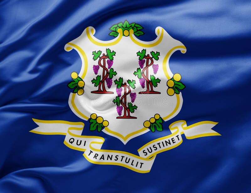 Drapeau de l'État du Connecticut - États-Unis d'Amérique image stock Drapeau de l'État du Connecticut - États-Unis d'Amérique image stock