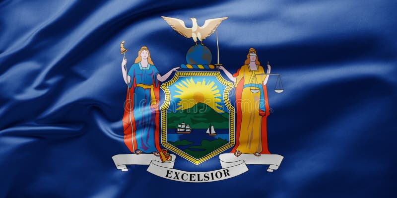 Drapeau de l'État de New York - États-Unis d'Amérique image stock Drapeau de l'État de New York - États-Unis d'Amérique image stock