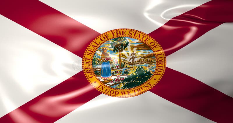Drapeau de la Floride Les Etats-Unis d'Amérique illustration 3D illustration de vecteur Drapeau de la Floride Les Etats-Unis d'Amérique illustration 3D illustration de vecteur