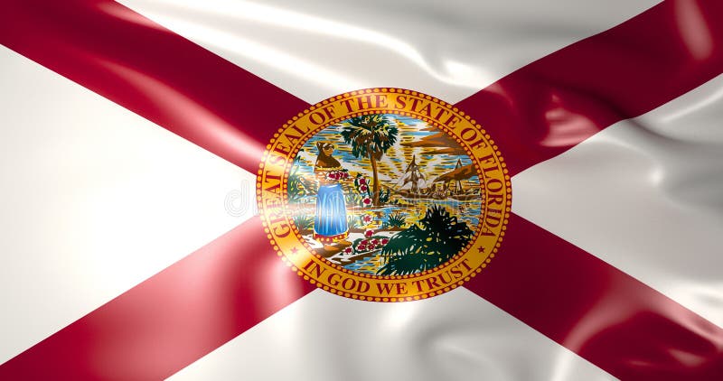 Drapeau de la Floride Les Etats-Unis d'Amérique illustration 3D illustration de vecteur Drapeau de la Floride Les Etats-Unis d'Amérique illustration 3D illustration de vecteur