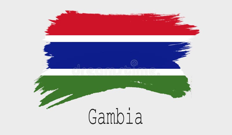 Drapeau de la Gambie sur le fond blanc illustration stock Drapeau de la Gambie sur le fond blanc illustration stock