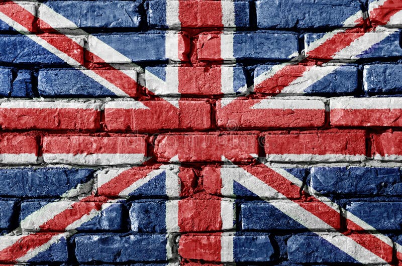 Flag of the Great Britain on a brick wall. Union Jack texture. Flag of the Great Britain on a brick wall. Union Jack texture.