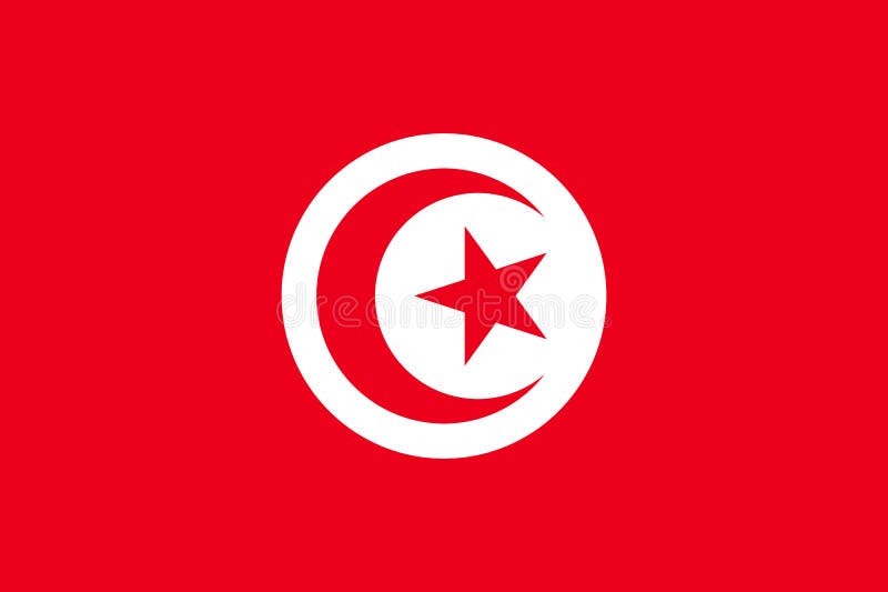 Drapeau de la Tunisie plat illustration stock Drapeau de la Tunisie plat illustration stock