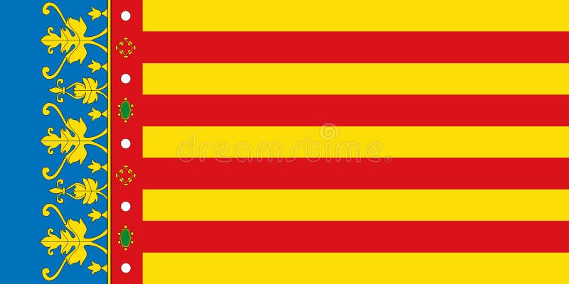 Drapeau de la ville de valence. espagne illustration stock