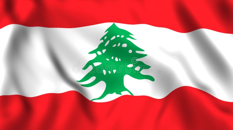 Drapeau de Libanon ondulant dans le vent illustration stock Drapeau de Libanon ondulant dans le vent illustration stock