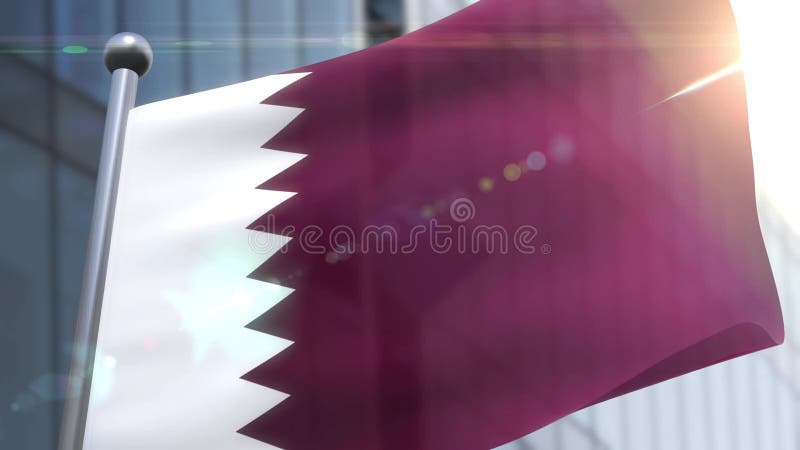 Drapeau de ondulation d'animation du Qatar