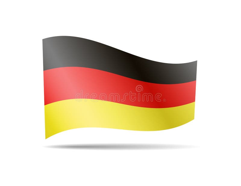 Drapeau de ondulation de l'Allemagne sur le blanc Drapeau dans le vent illustration stock Drapeau de ondulation de l'Allemagne sur le blanc Drapeau dans le vent illustration stock