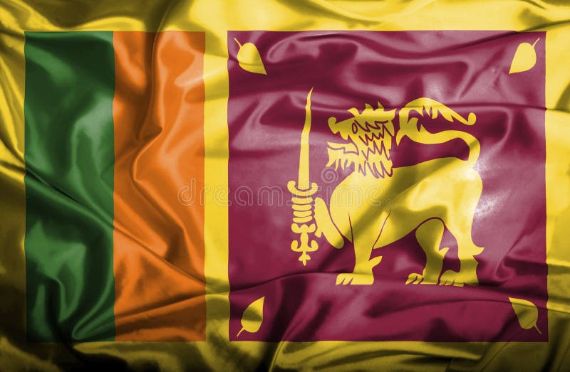 Drapeau de ondulation de Sri Lanka illustration stock Drapeau de ondulation de Sri Lanka illustration stock