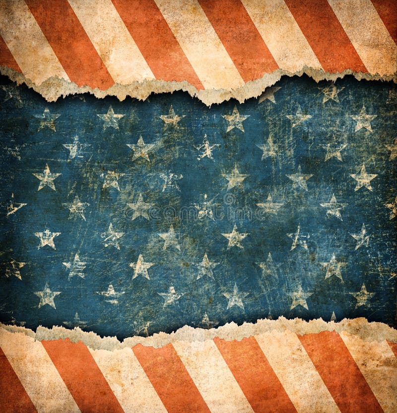 Drapeau de papier des Etats-Unis déchiré par grunge illustration stock Drapeau de papier des Etats-Unis déchiré par grunge illustration stock