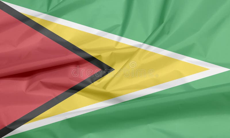Drapeau de tissu de la Guyane Pli de fond guyanais de drapeau illustration libre de droits Drapeau de tissu de la Guyane Pli de fond guyanais de drapeau illustration libre de droits