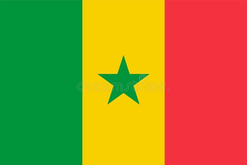 Drapeau de vecteur du Sénégal 2:3 de proportion Drapeau national sénégalais R?publique du S?n?gal illustration libre de droits Drapeau de vecteur du Sénégal 2:3 de proportion Drapeau national sénégalais R?publique du S?n?gal illustration libre de droits