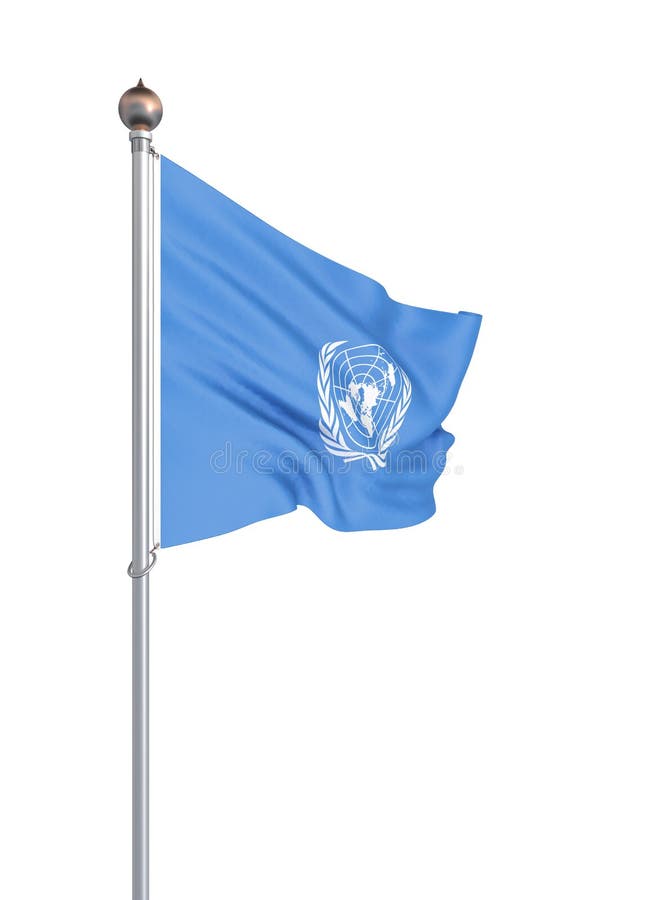 Drapeau des Nations Unies D'isolement sur le blanc Illustration illustration stock Drapeau des Nations Unies D'isolement sur le blanc Illustration illustration stock