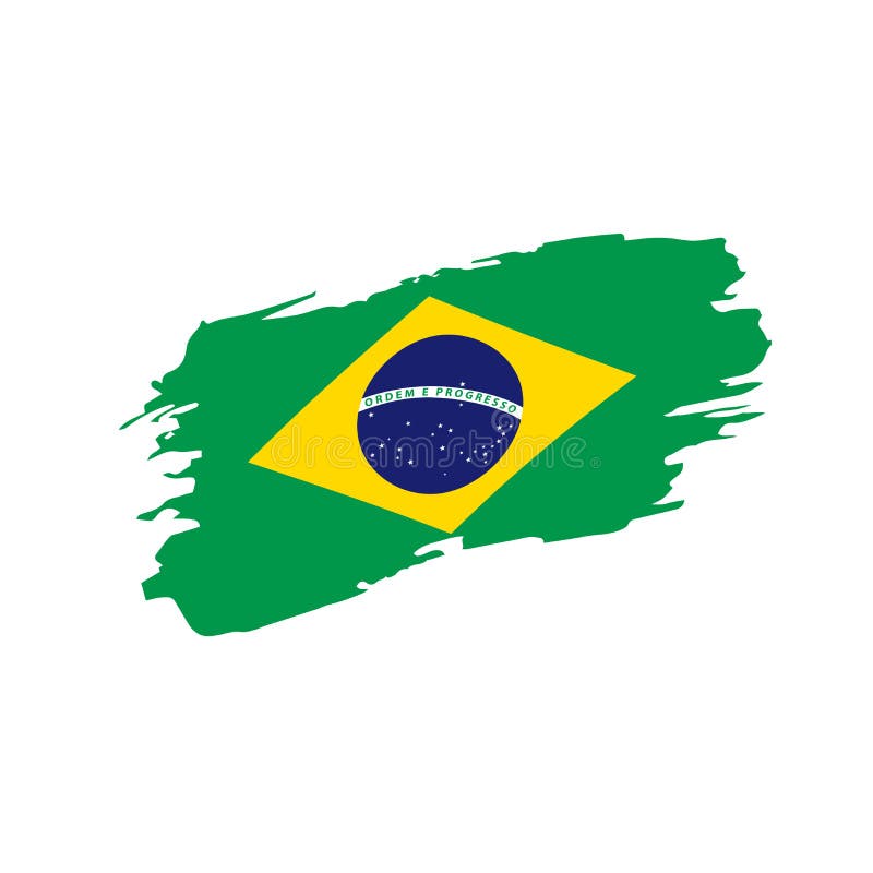 Brazil flag, vector illustration on a white background. Brazil flag, vector illustration on a white background