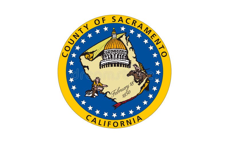 Drapeau du comté de Sacramento, la Californie, Etats-Unis image libre de droits Drapeau du comté de Sacramento, la Californie, Etats-Unis image libre de droits